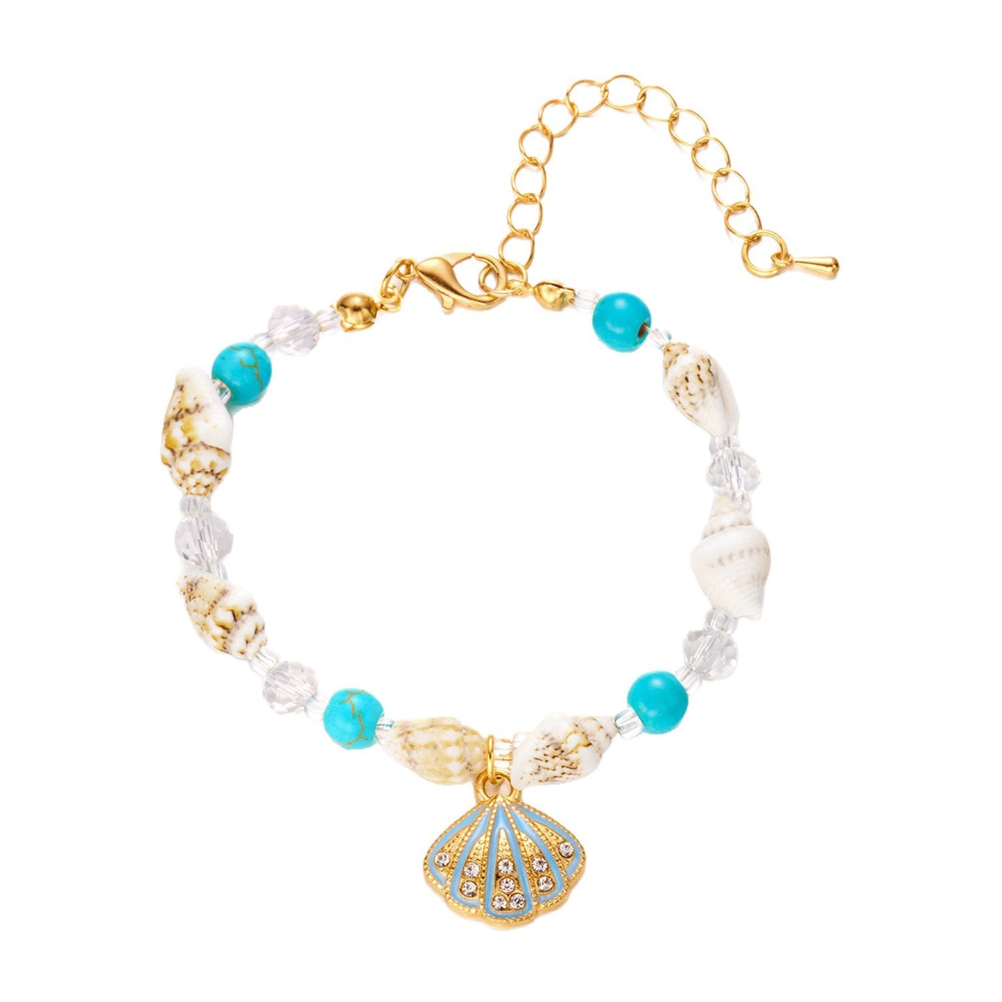 Bohemian Beach Foot Fashion Conch Crystal Bracelet
