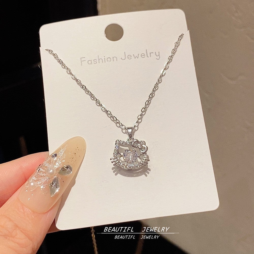 Women's Minority Simple Fashionable Elegant Zircon Clavicle Chain Titanium Steel Accessory Necklace