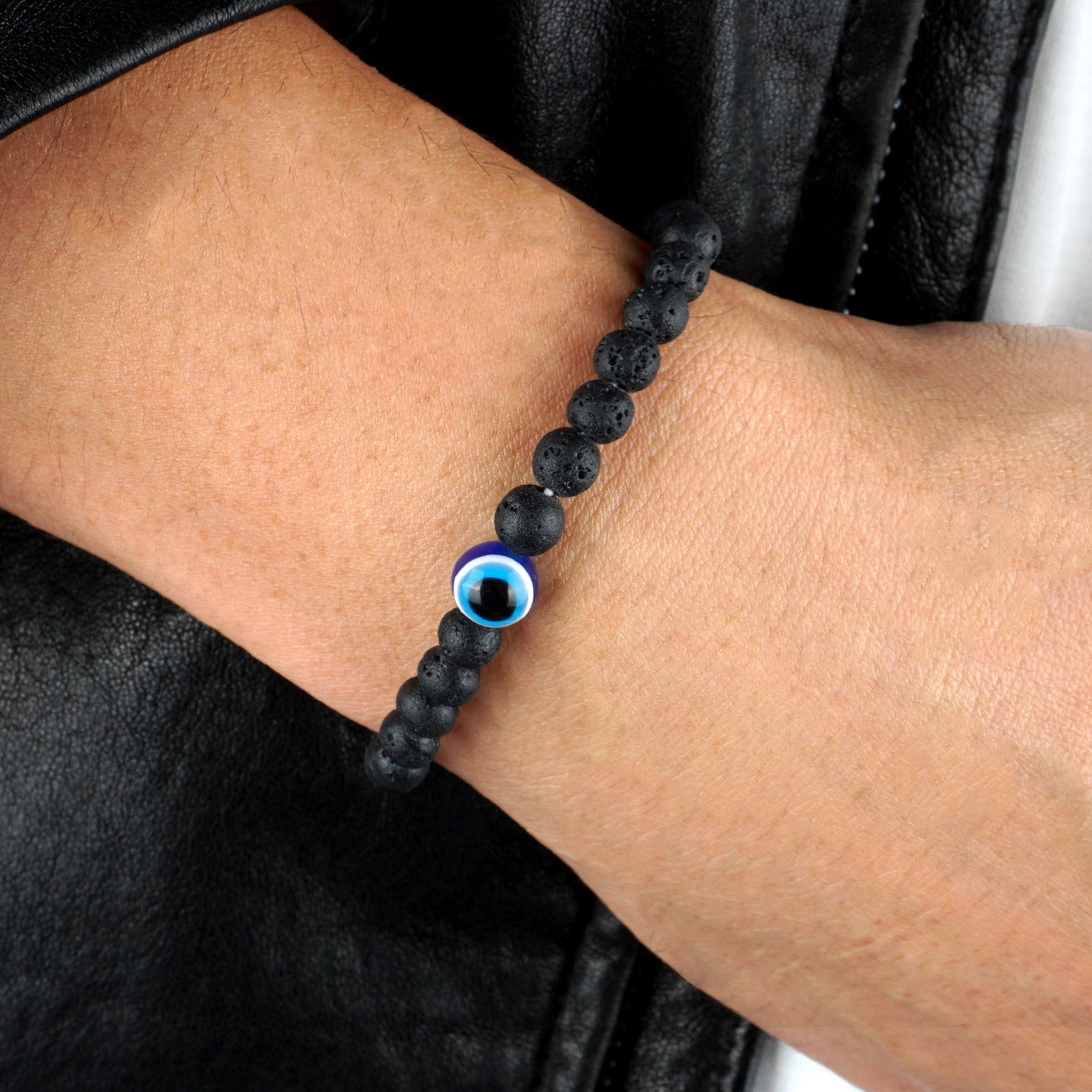 Obsidian White Turquoise Handmade Beaded Hand Bracelets