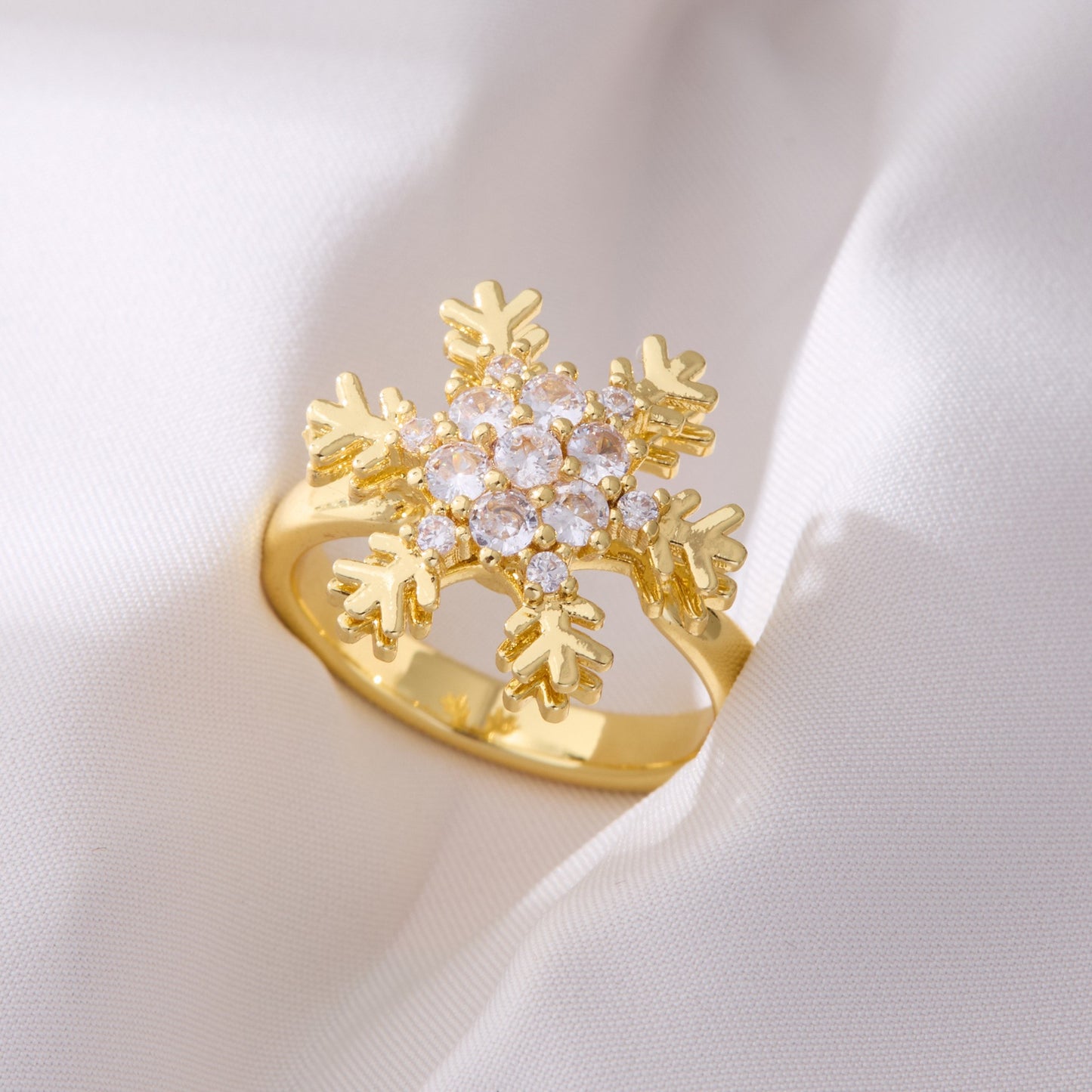 Valentine's Day Gift Flower Zircon Rotatable Ring