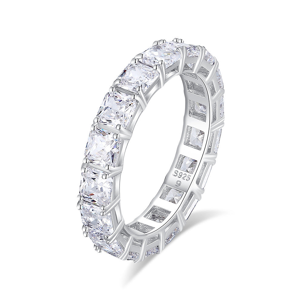 Women's & Men's Sier Zircon Twin Stackable Series Full Rings