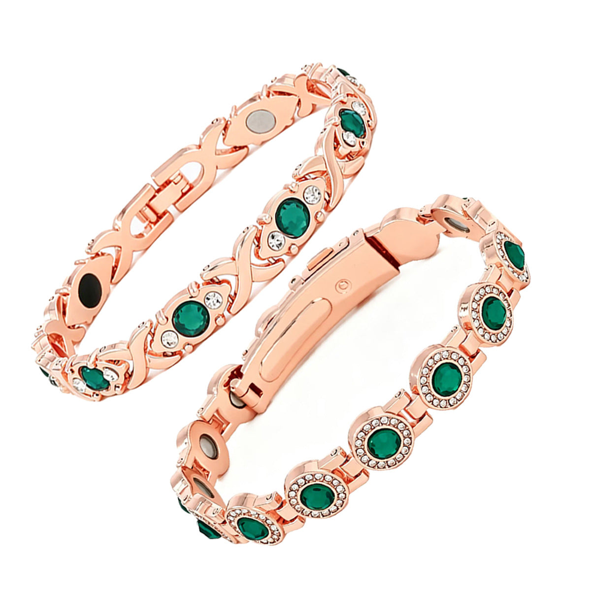 Women's Fashionable Rose Gold Magnet Large Version Bracelet