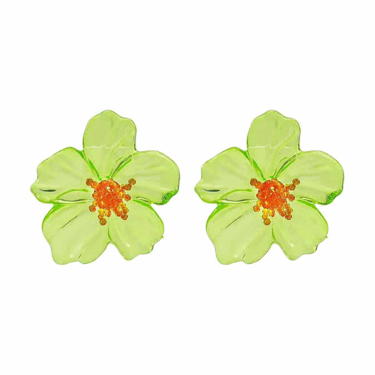 Women's Vacation Style Enamel Color Flower Pearl Light Luxury High-grade Earrings