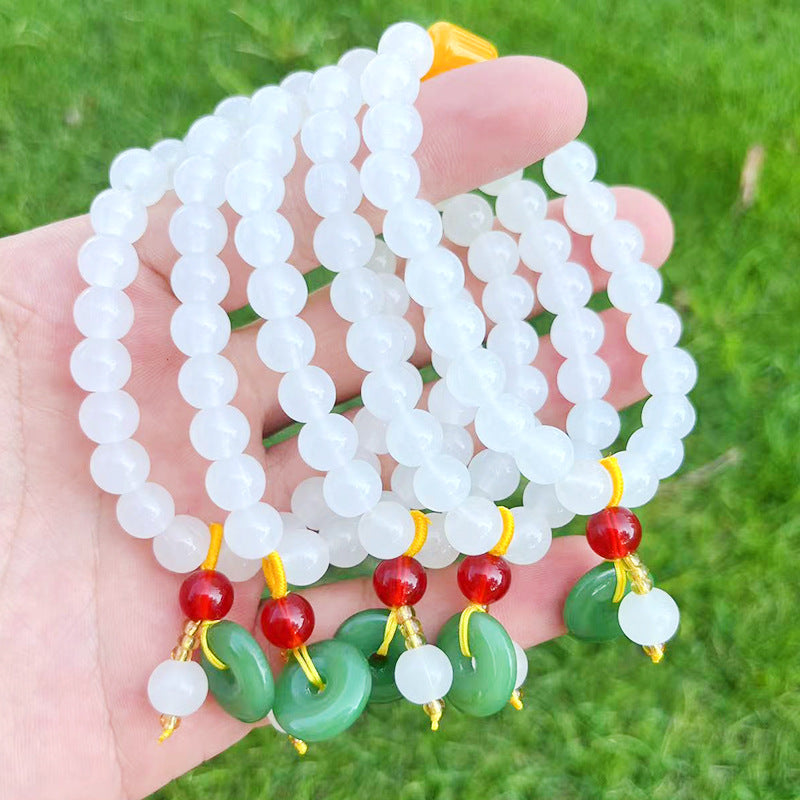 Various Types Of Beads Imitation Jade White Small Bracelets
