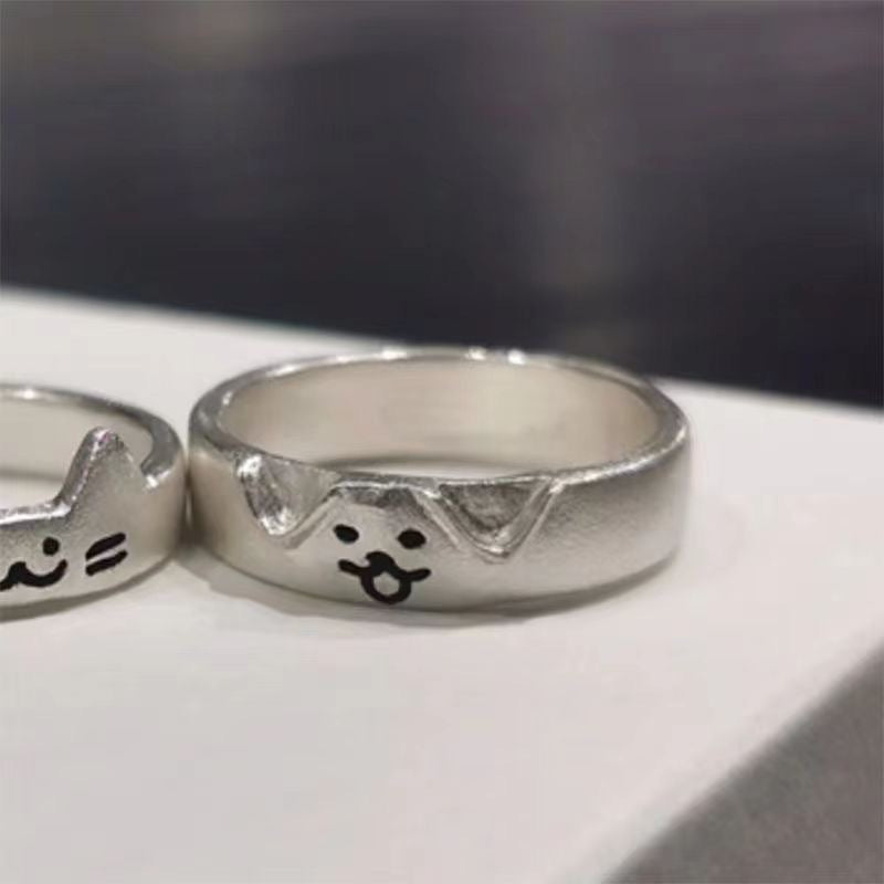 Puppy Couple Superimposed Cute For Girlfriend Rings