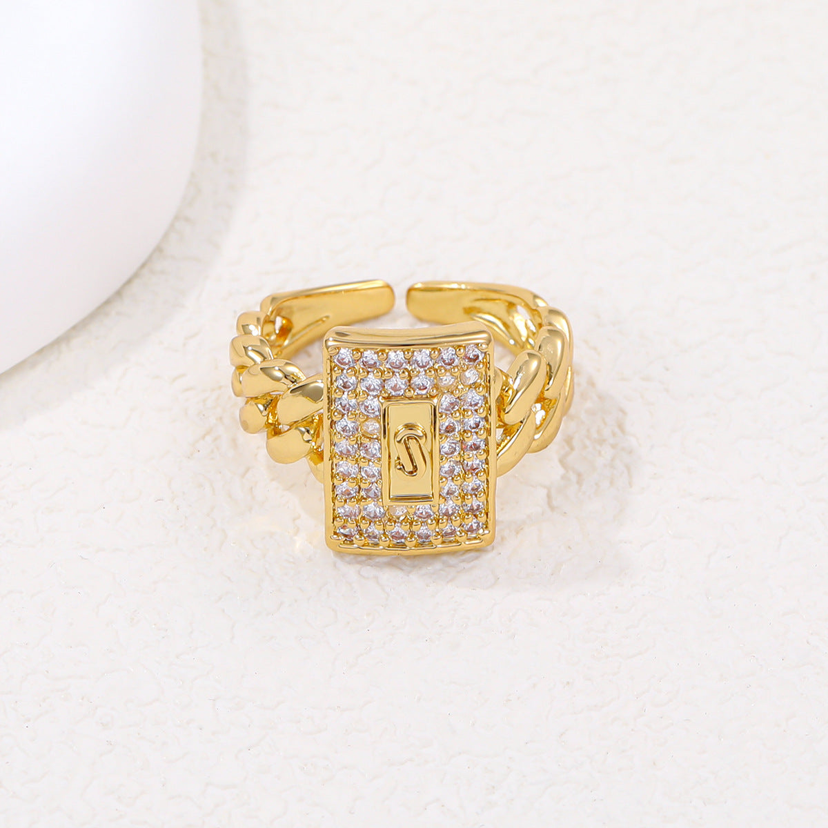 Women's Affordable Luxury Fashion Copper Inlaid Zircon Ring