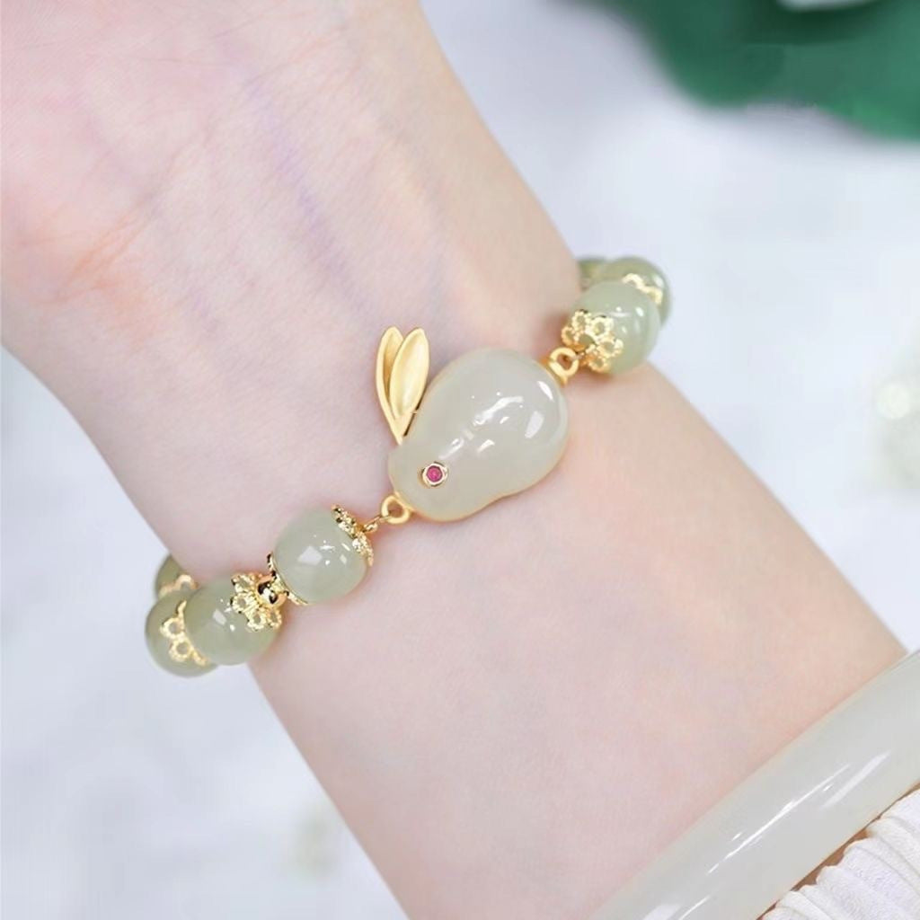 Big Flat Buckle Simple Female Lucky Beads Bracelet