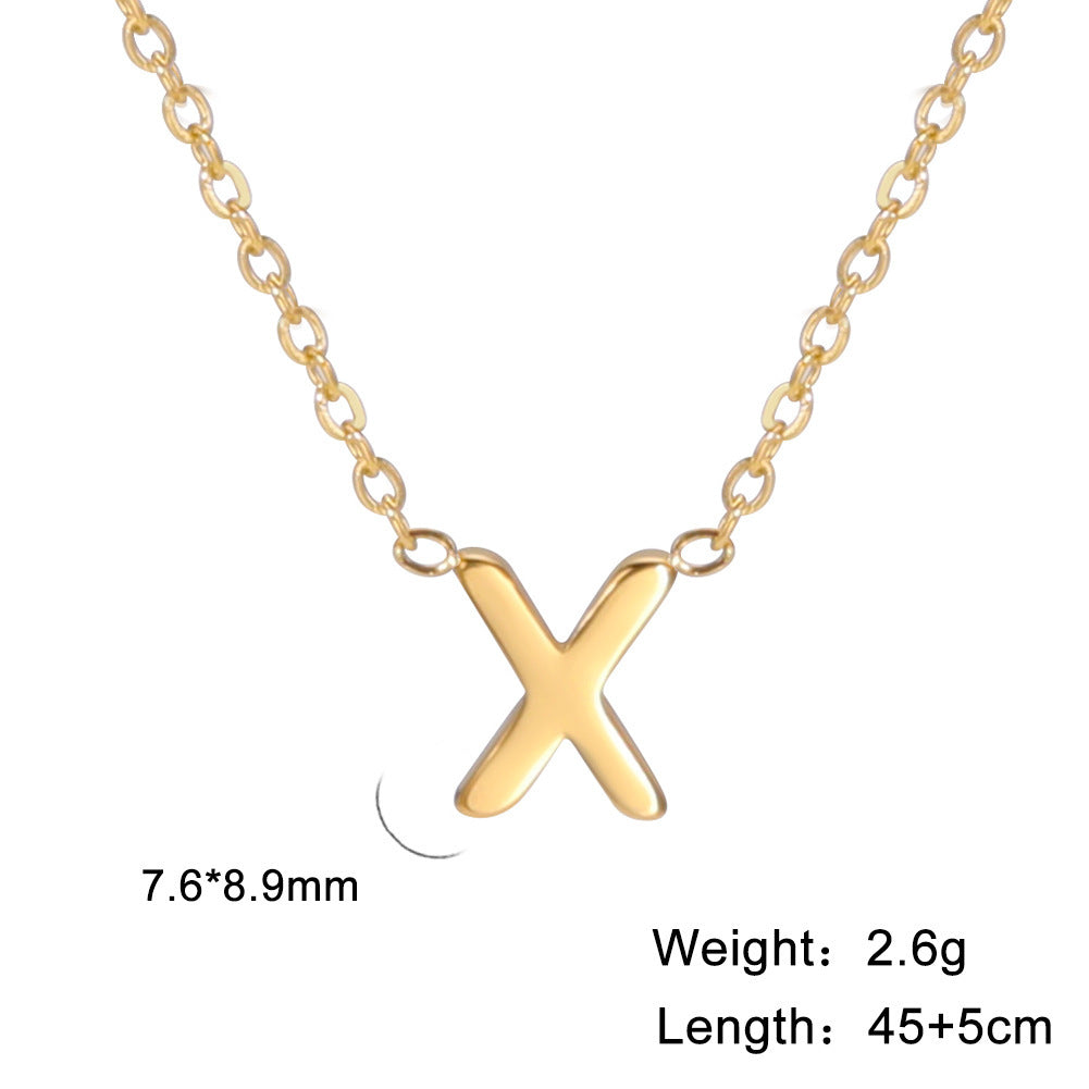 Cut Letter Titanium Steel Ornament Female Niche High Necklaces