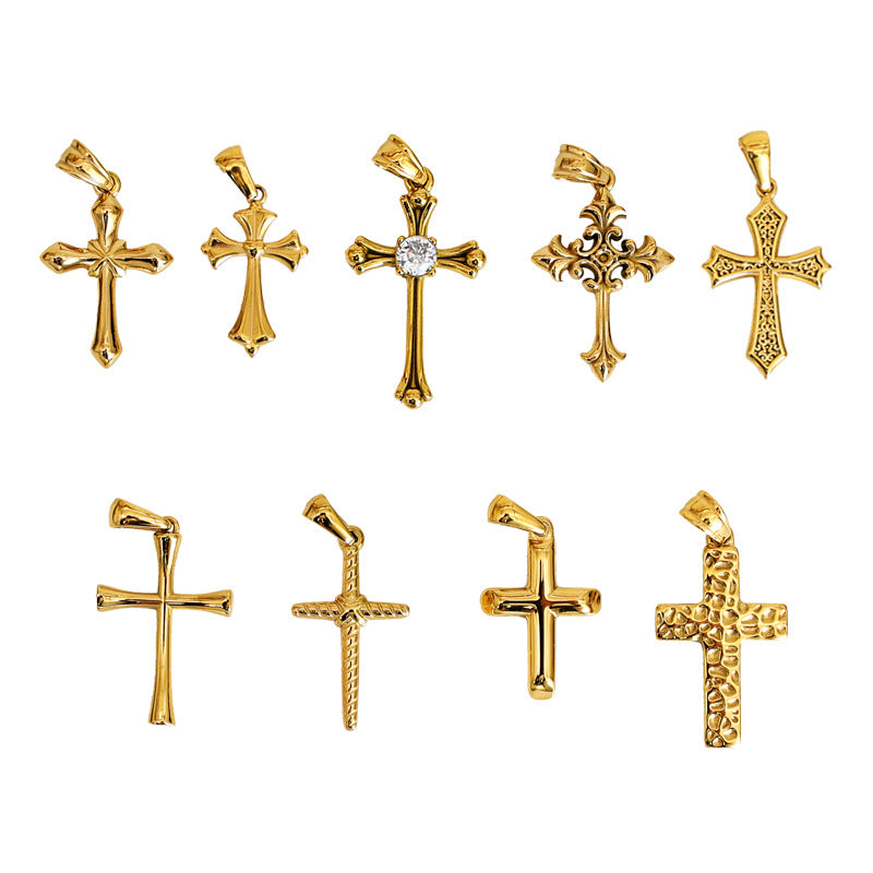 Diamond Cross Unique Fashion Titanium Steel Necklaces