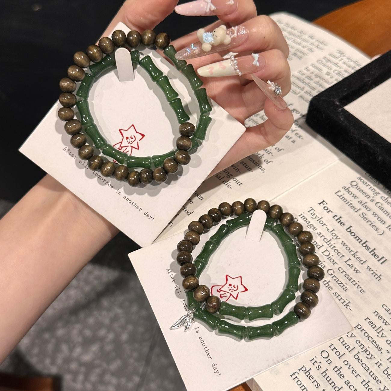 Chinese Style Bamboo Joint Stitching Female Summer Cold Retro Girlfriends Bracelets