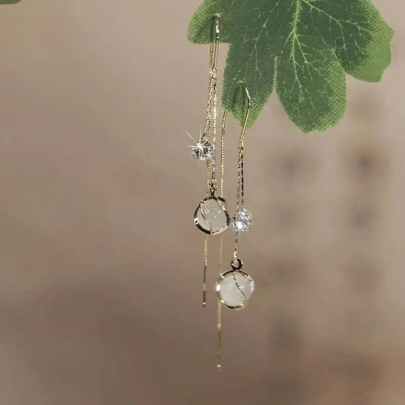 Opal Tassel Tide Chain Super Fairy Long Ear Line