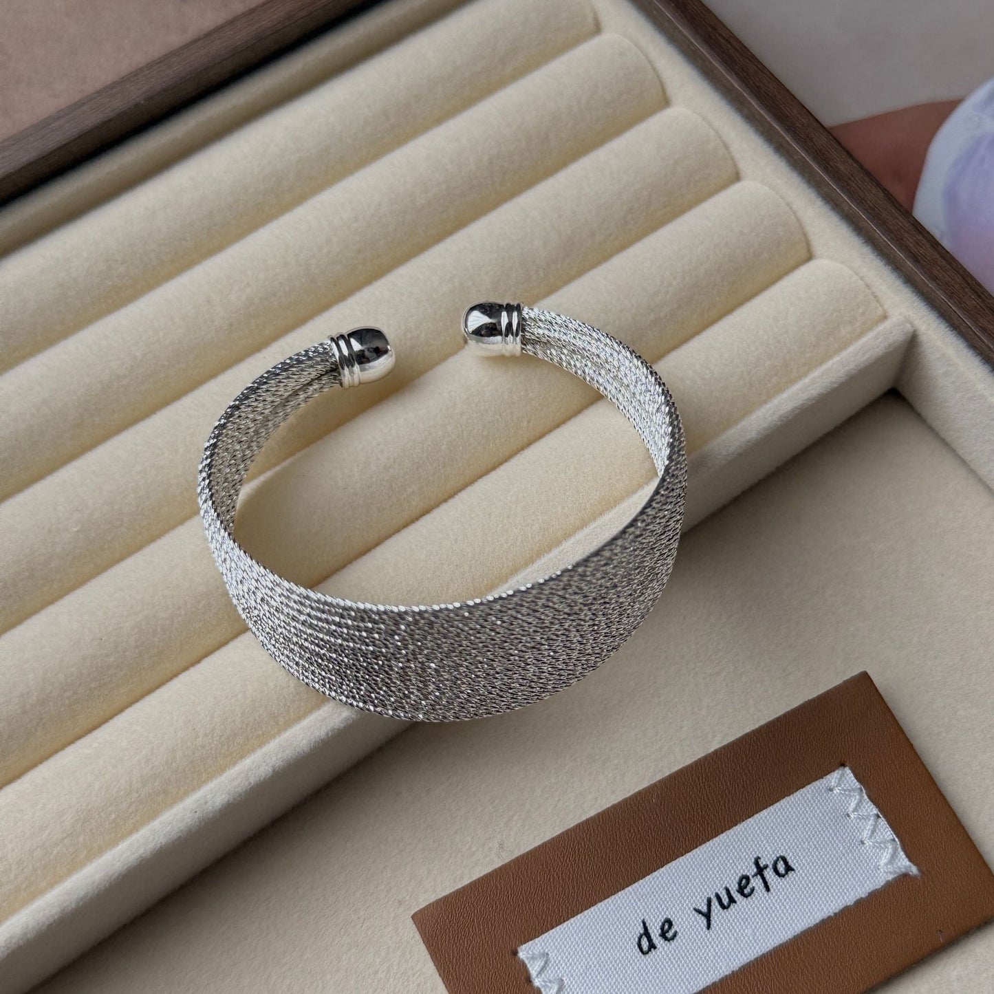 Exaggerated Thick Sier Texture Lines Female Personality Trend Twin Bracelets
