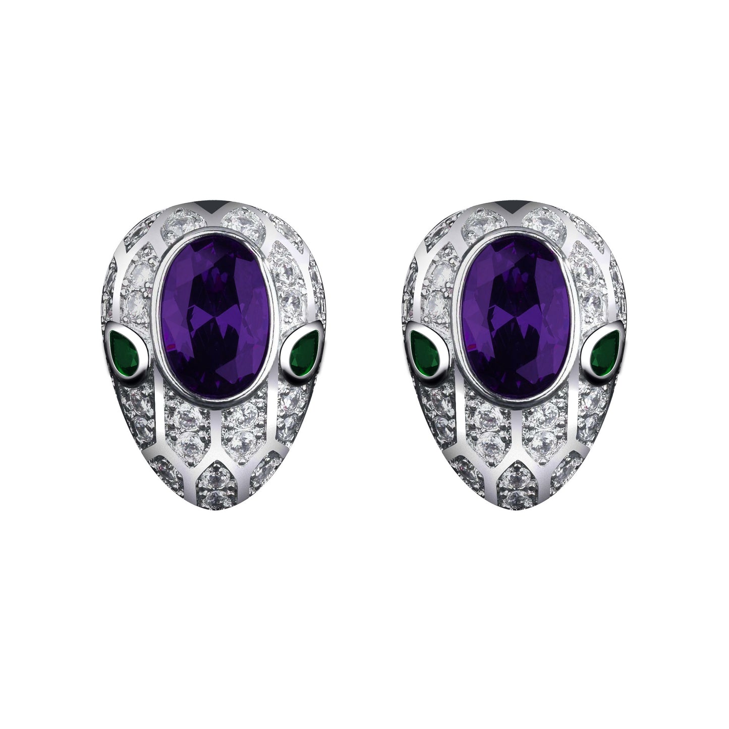 Jewelry Amethyst Snake-shaped Suit Purple Diamond Pendants