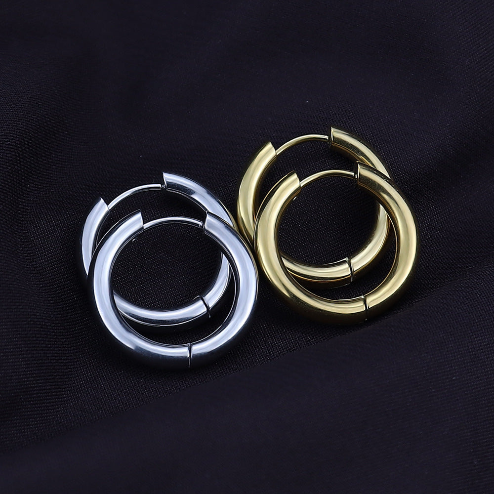 Steel Clip Trendy Round Light Luxury High Rings