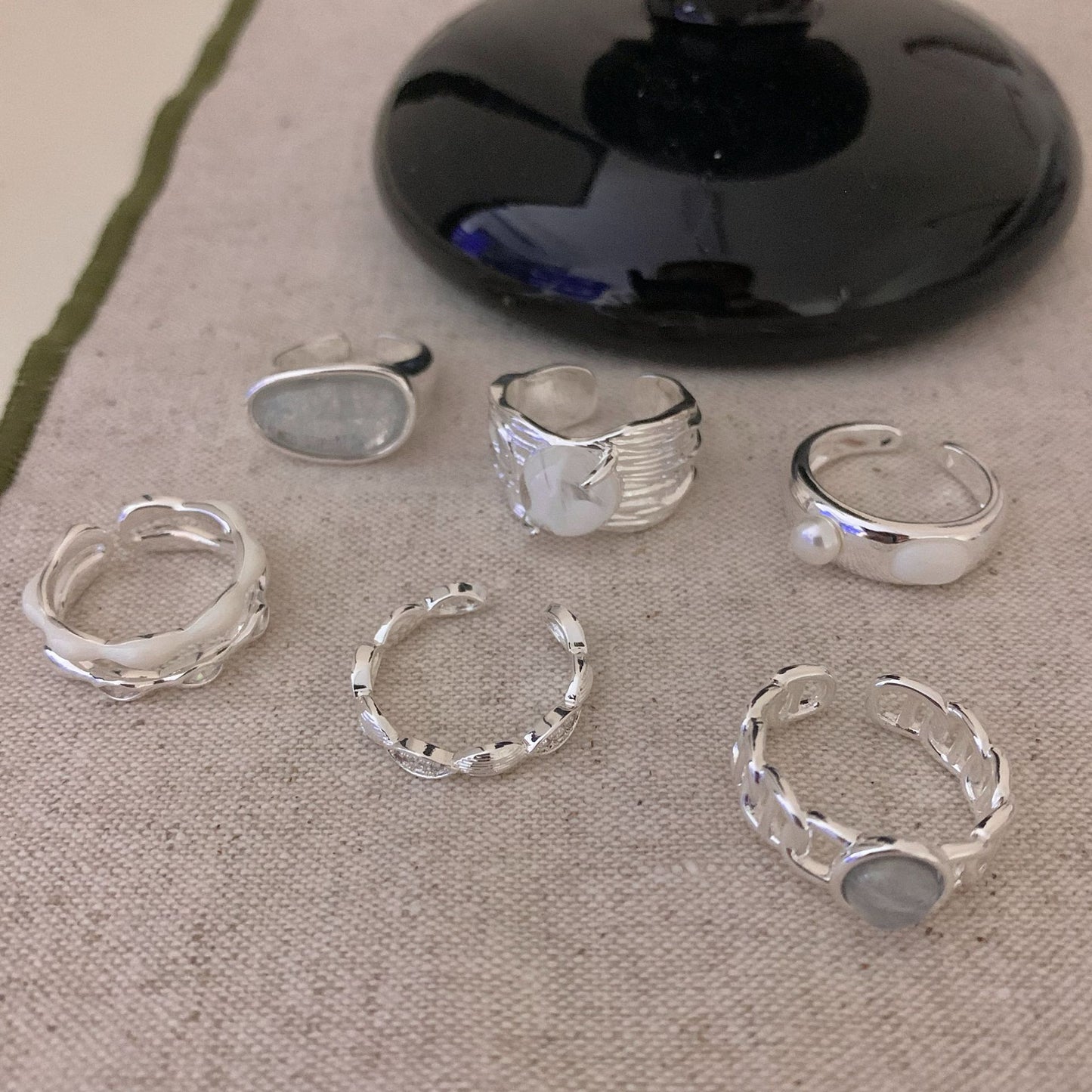 Advanced Niche Unique Decoration Fritillary Tigereye Rings