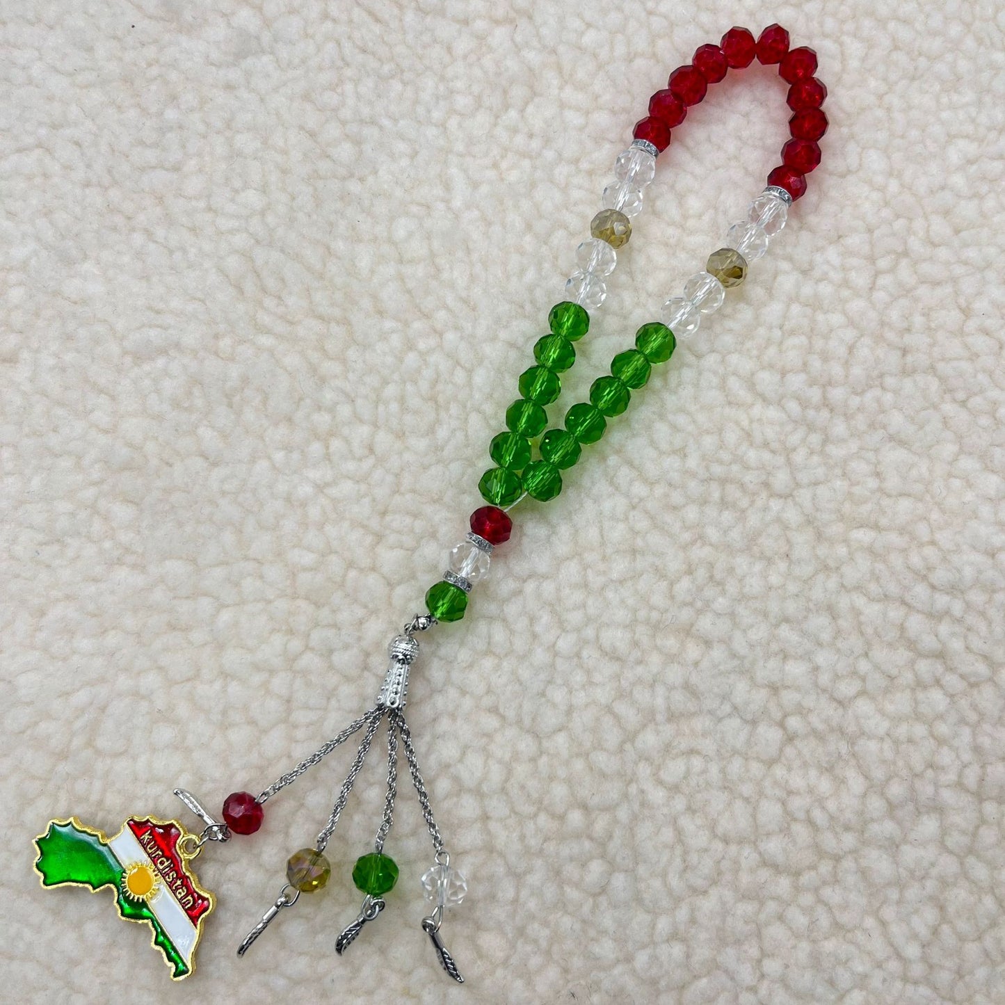Palestine Flag Colors Crystal Glass Beads Bracelet