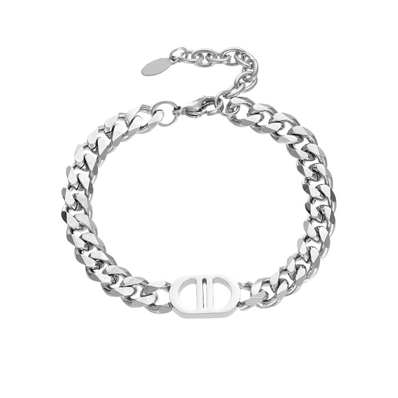 Men's Double Titanium Steel Hip Hop Minority Bracelets