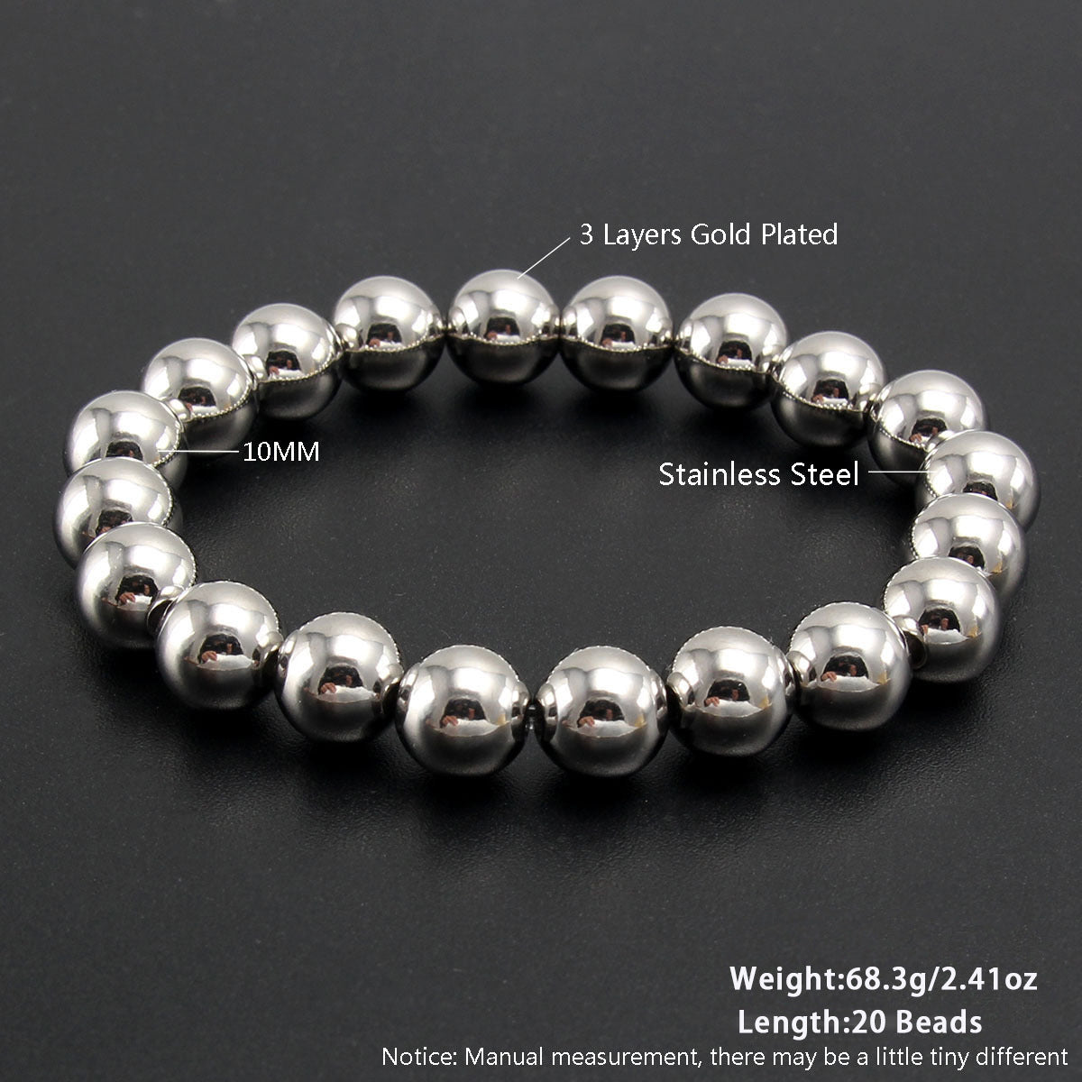 Women's & Men's Stainless Steel Gold-plated Gold Sier Two-color Bracelet