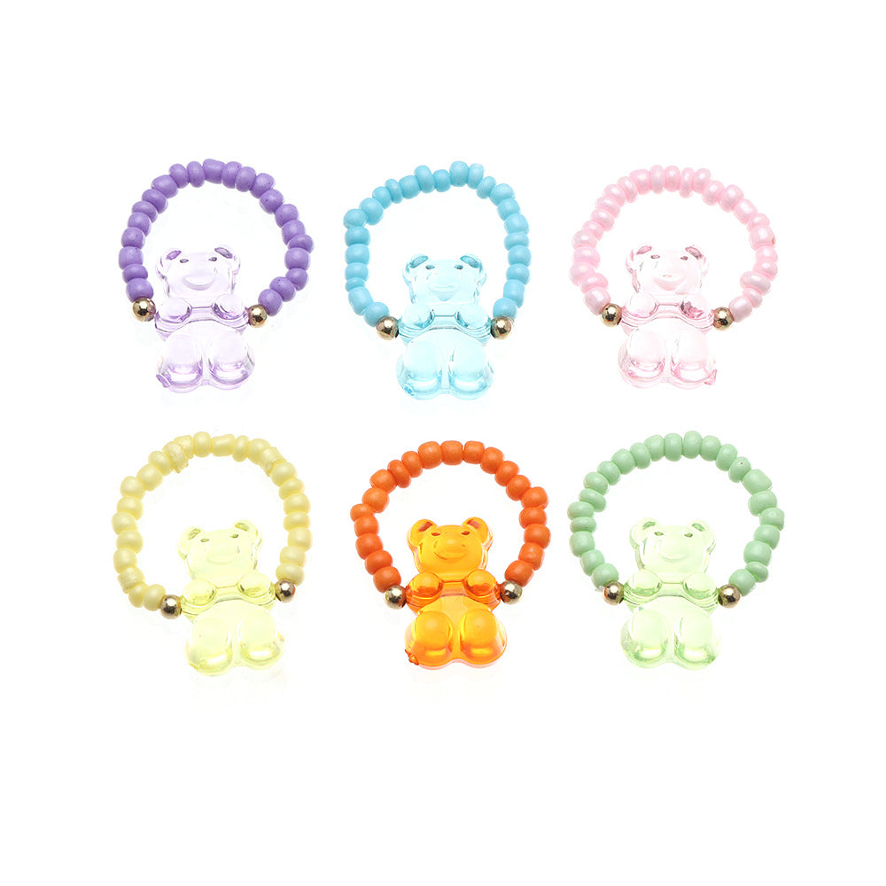 Style Jelly Resin Bear Environmental Protection Rings