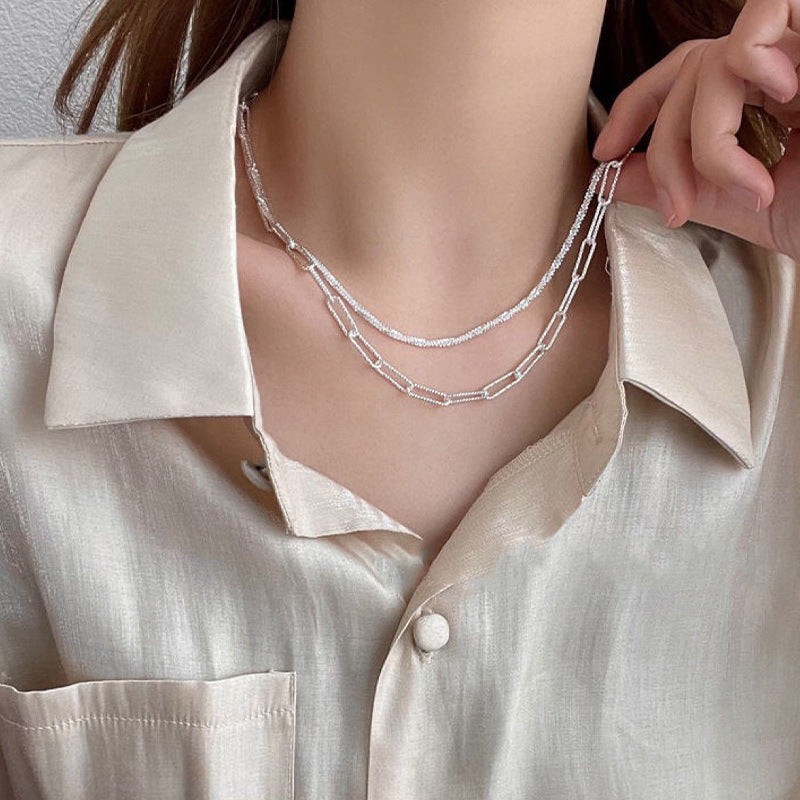 Women's Sparkling Geometric Light Luxury Minority Niche Design Necklaces