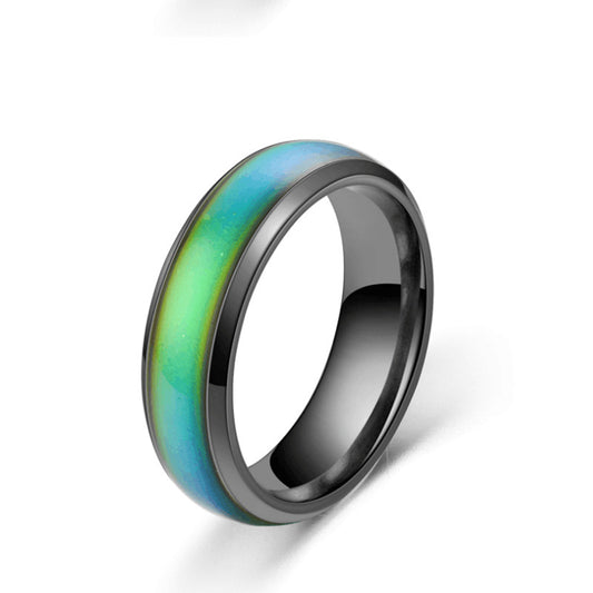 Temperature Change Fashion Colorful Couple Korean Rings