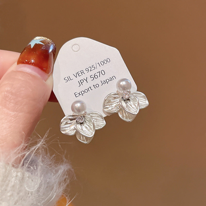 French Style Gentle Elegant Flower Female Mori Fresh Stud Earrings