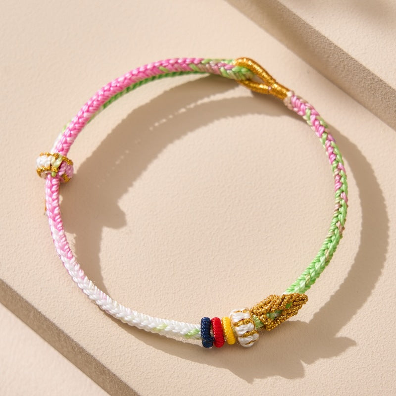 Women's & Men's Seven Braid Rope Successfully Landed Gold List Title Wearable Dragon Bracelet