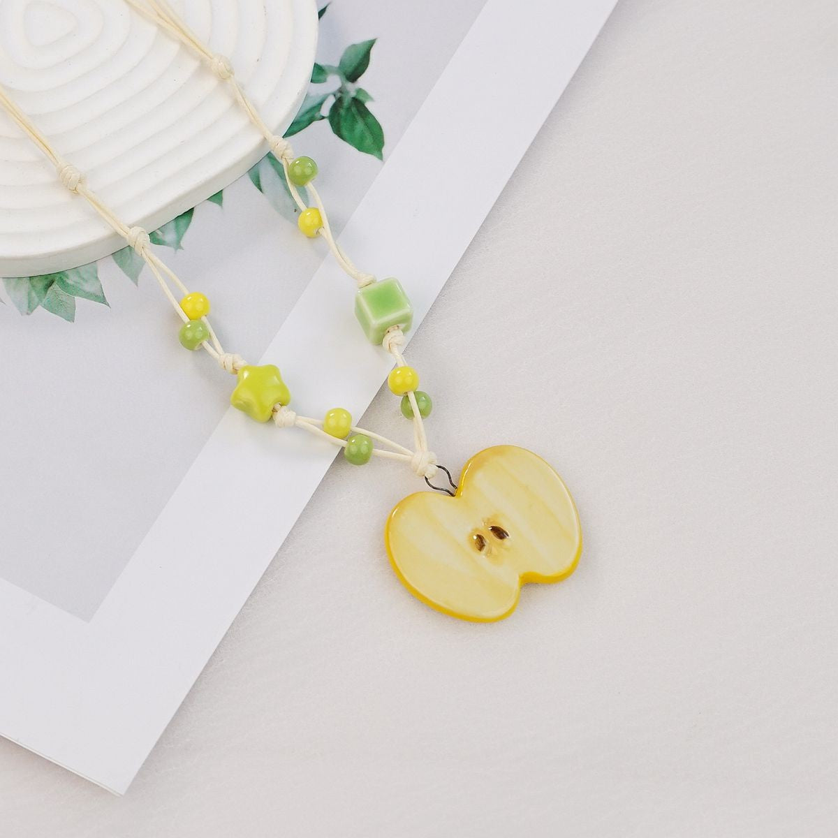 Style Personalized Trendy Ceramic Geometric Colorful Fish Long High-grade Necklace
