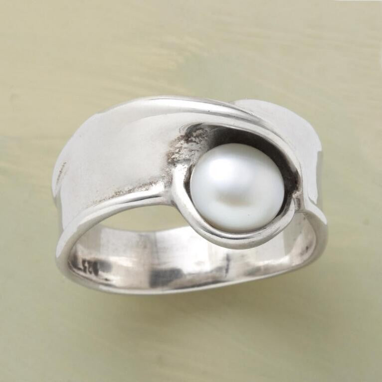 Pearl Opal Wide Face Popular Hand Rings