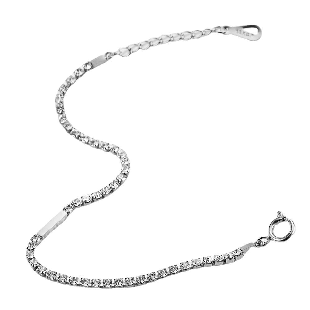 Simple Fashion Inlaid Zirconium Small Long Titanium Steel Bracelets