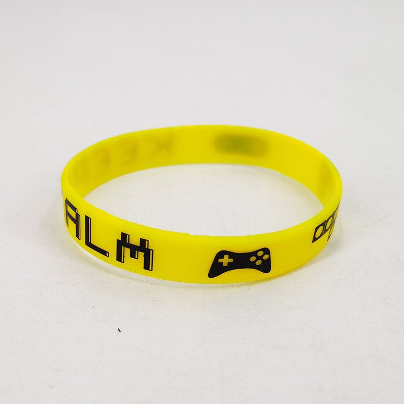 Women's & Men's Theme Party Silicone Monochrome Silk Screen Bracelet