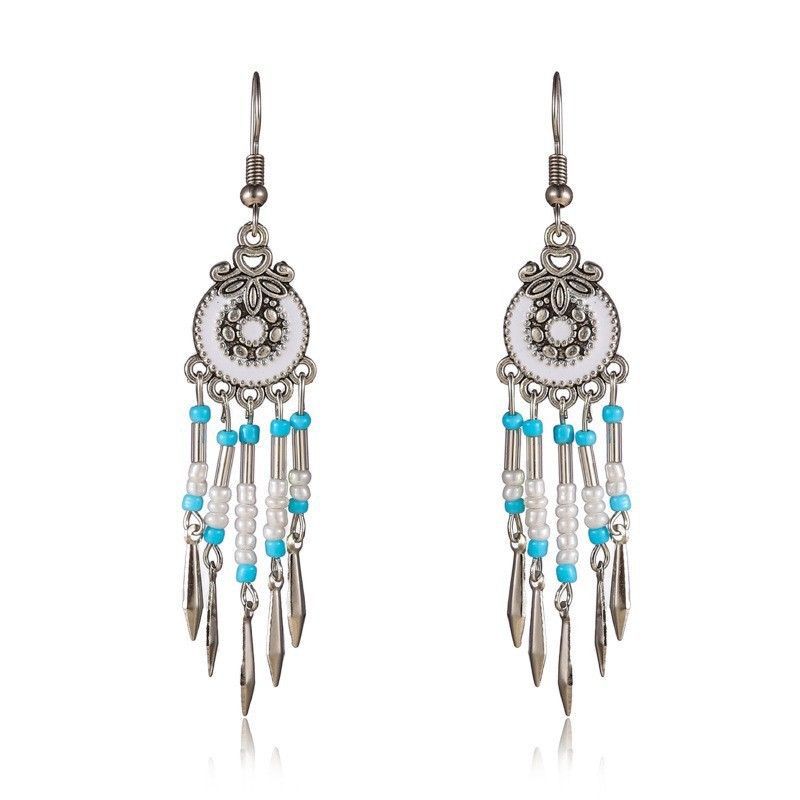 Ethnic Style Long Fringe Exotic Holiday Trip Earrings