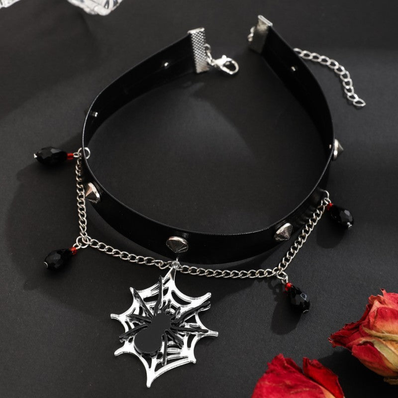 Dark Style Personality Skull Spider Collar Necklaces