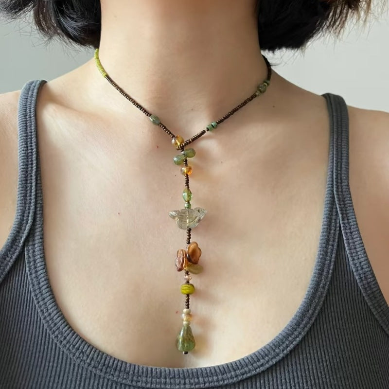 Glaze Beaded Female Cute Apple Czech Beads Necklaces