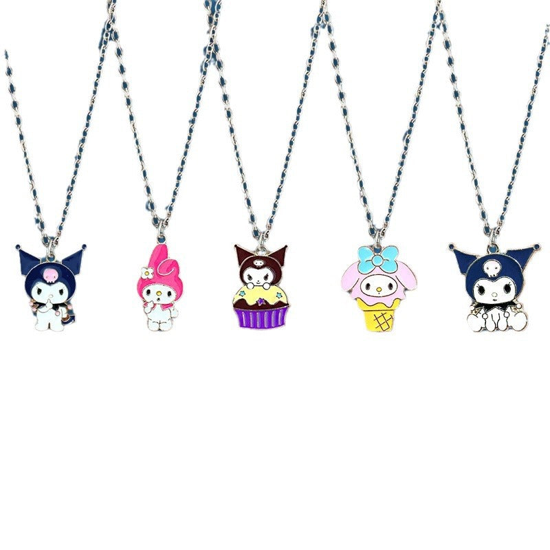 Summer Girlfriends Messenger Sisters Pair Clow Necklaces