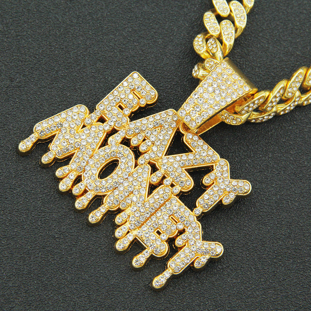 Men's Water Drop Shape Big Buckle Cool Necklace