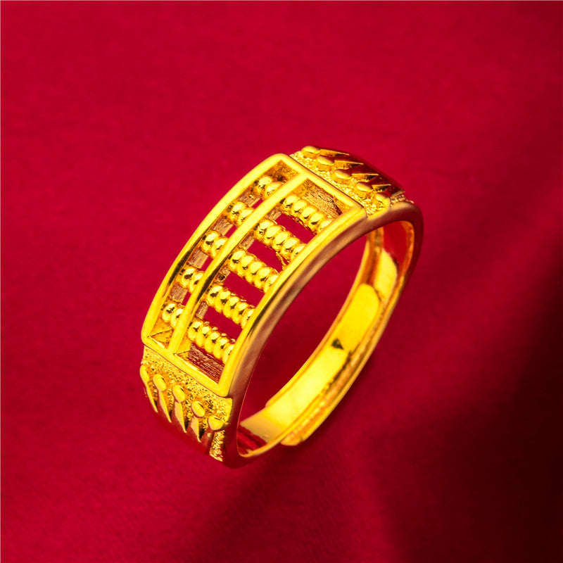 Women's Abacus Opening Vietnam Placer Gold Ring