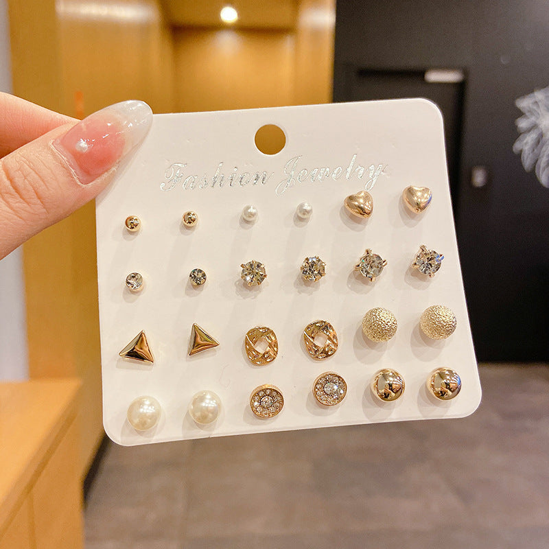 Women's Korean Style Metal Alloy Pearl High-grade Long Stall Light Stud Earrings
