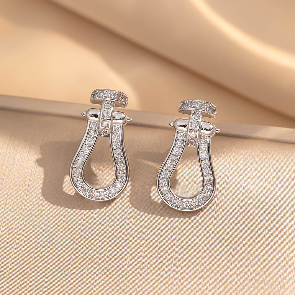 Simple Classic All Match Fashion Zircon Earrings