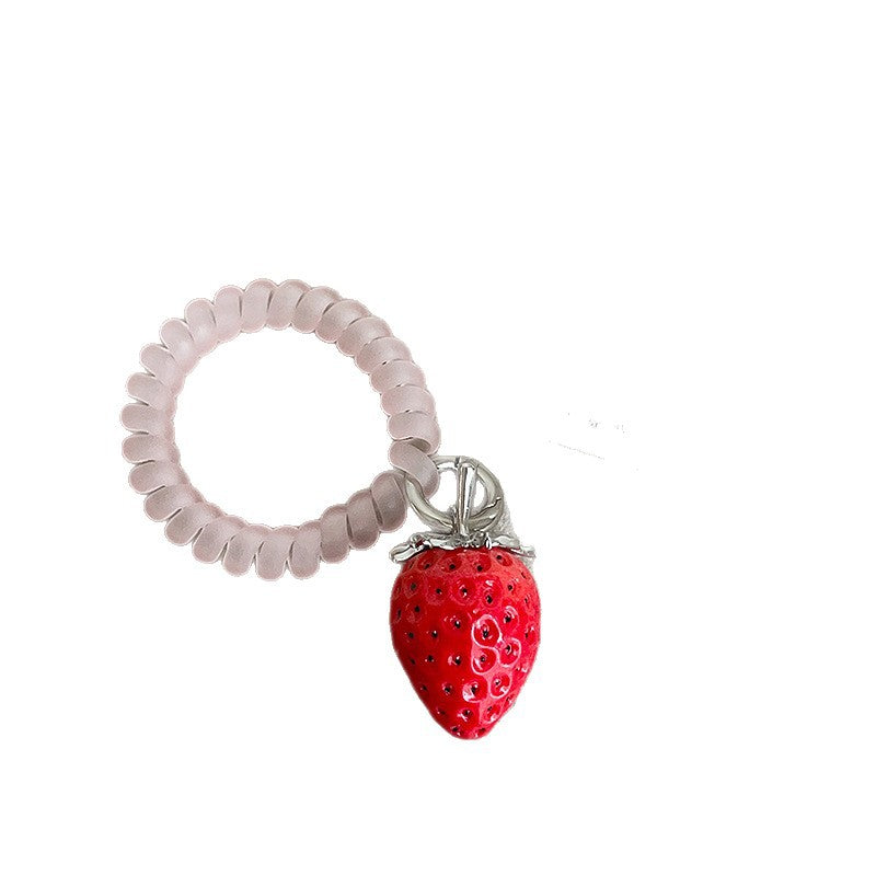 Sweet Cute Red Artificial Strawberry Ear Female Exaggerated Unique Necklace