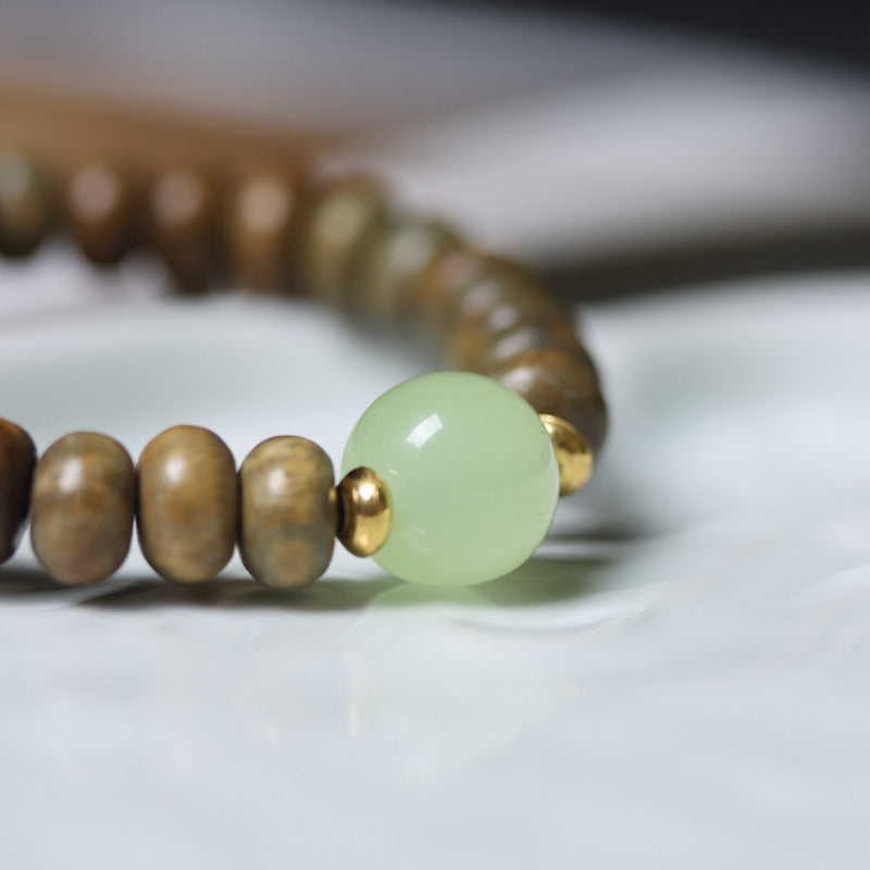 Men's Abacus Beads Night Moonstone Jade Sandalwood Bracelet