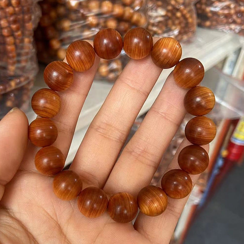 Black Oil High Density Wooden Prayer Beads Gentiana Pattern Bracelet