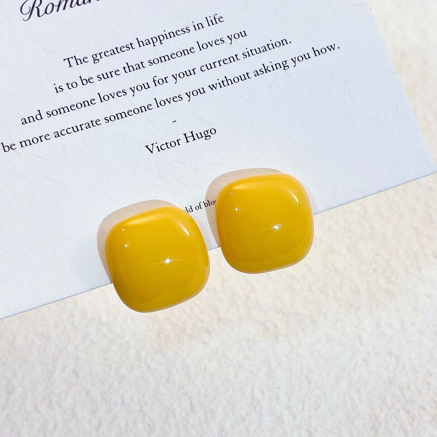Plated Real Gold Ginger Flower Enamel Drip Glazed Female Sweet Earrings