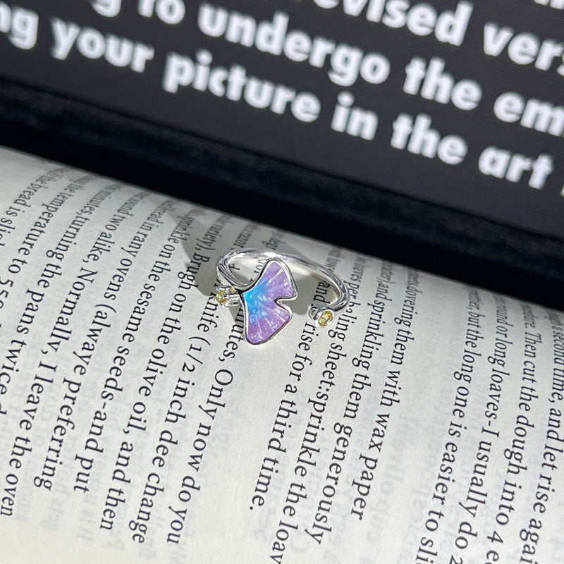 Mori Sweet Dopamine Color Texture Open Female Cold Wind Exquisite Rings