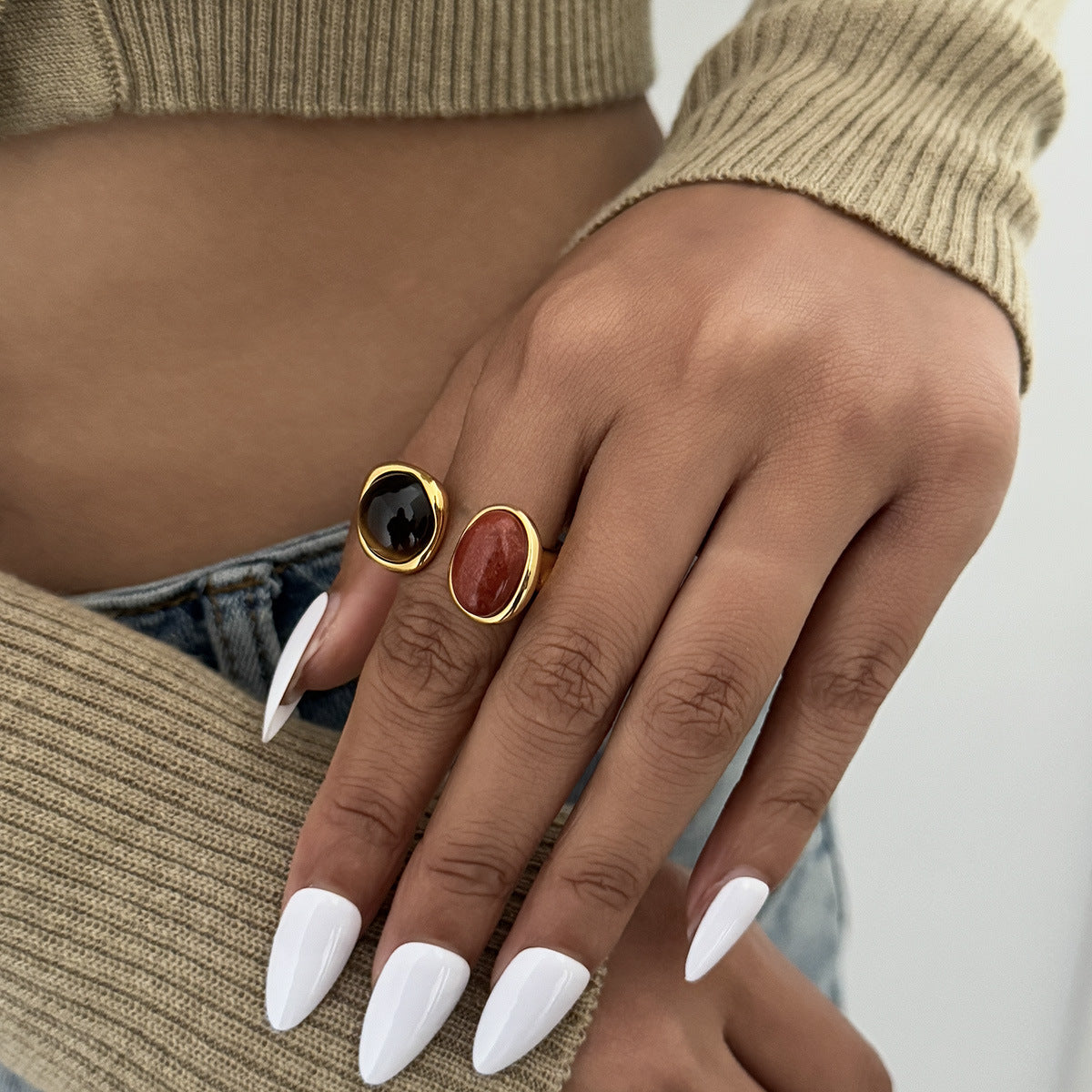 Women's Style Retro Minority Single Design Versatile Ring
