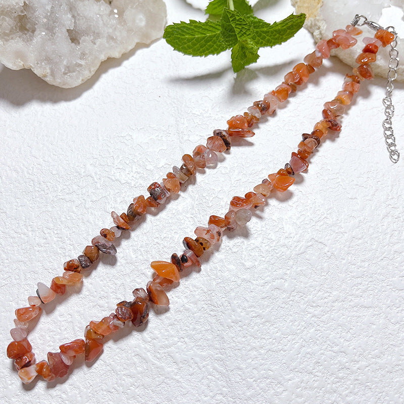 Gravel Style Neck Chain Bohemian Agate Necklaces