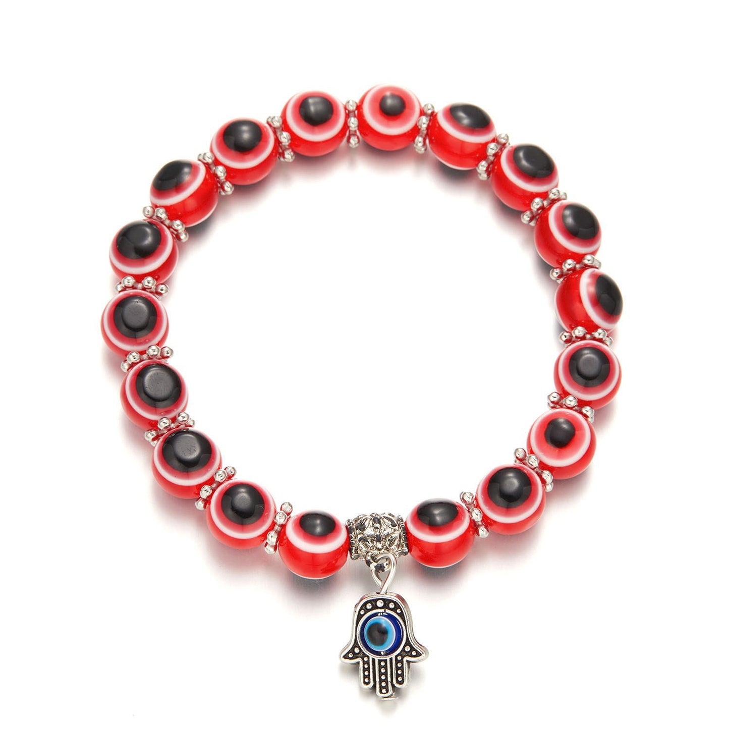 Fashion Creative Palm Eyes Devil's Eye Elastic Beaded Bracelets