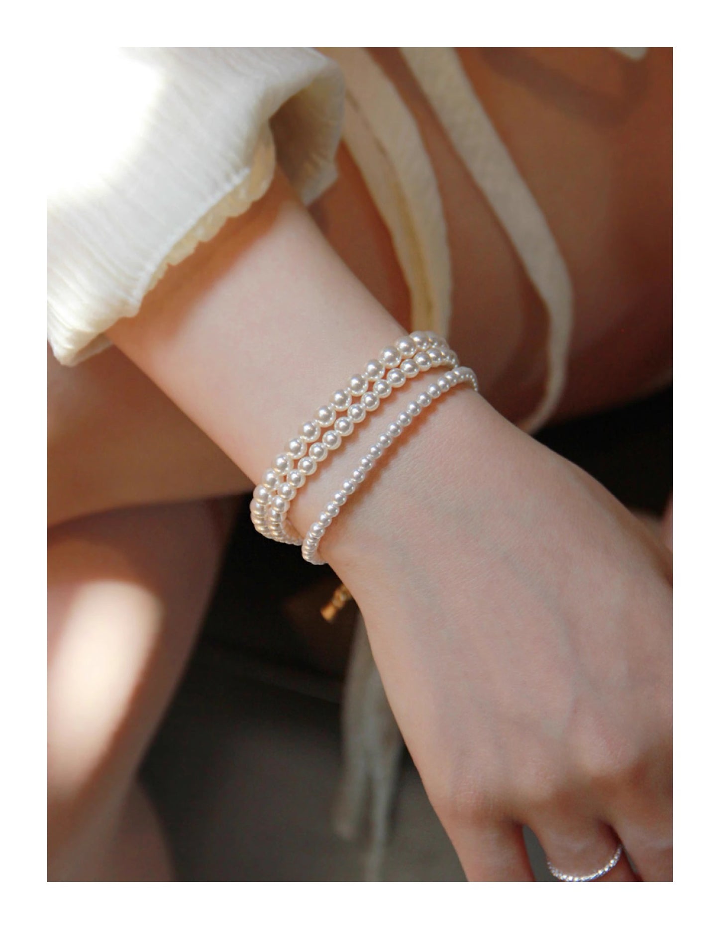 Perfect Circle Pearl Sterling Sier Refined Bracelets