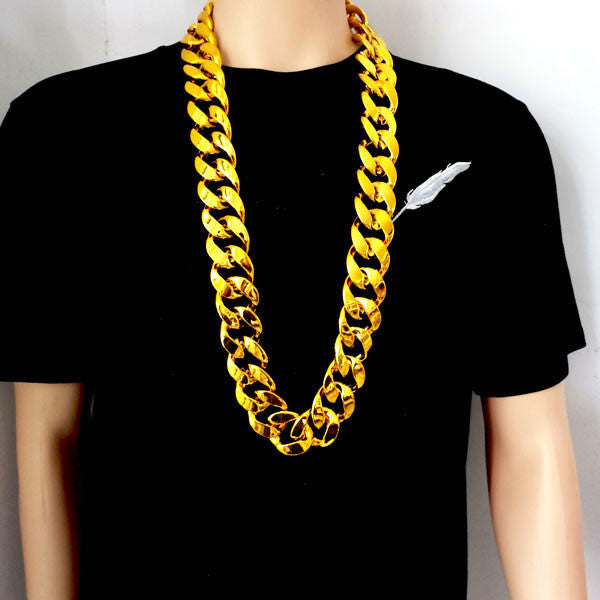 Hip Hop Exaggerated Chain Plastic Simulation Gold Necklaces