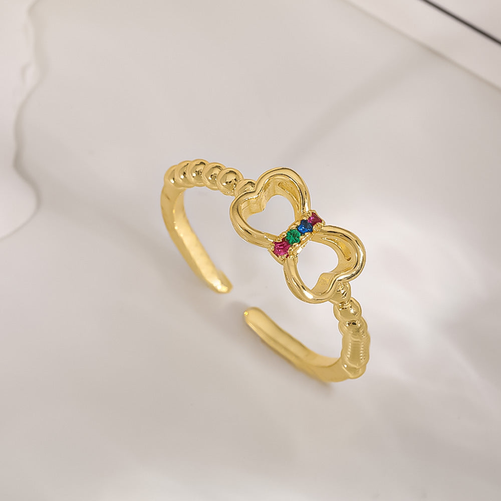 Women's Open-end Zircon Fashionable Classy Simple Cold Feeling Goddess Rings